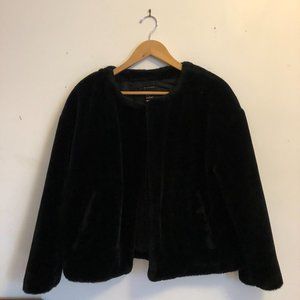ZARA Faux Fur Cropped Spring Jacket